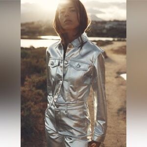 Zara Silver Jean Jacket